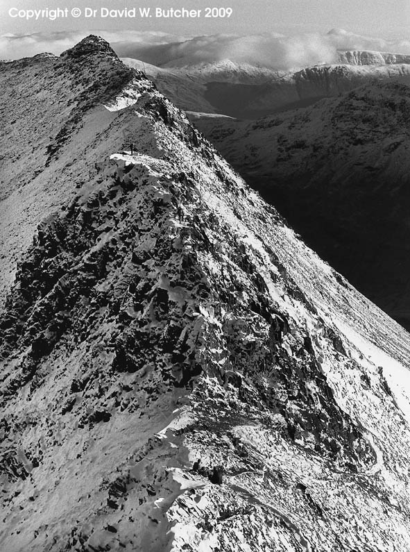 Striding Edge in Winter, Lake District