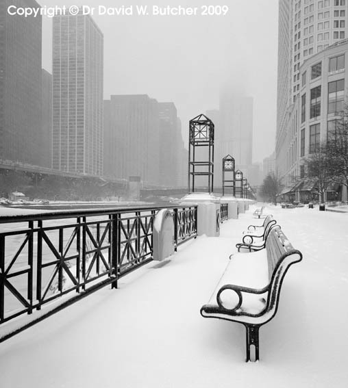 Chicago River Promenade in Winter