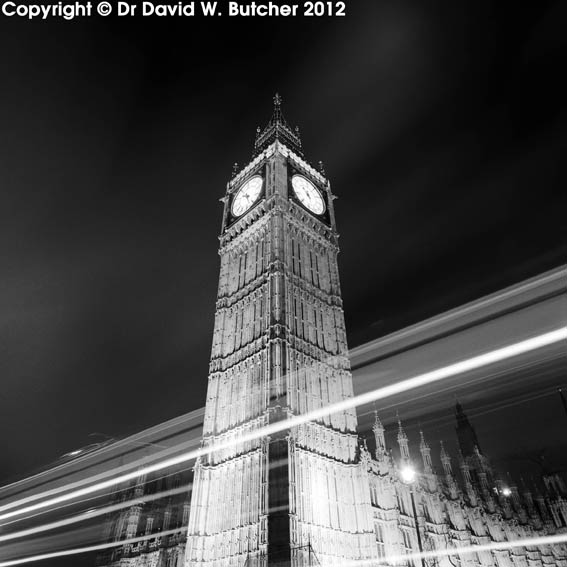 London Big Ben Light Trails