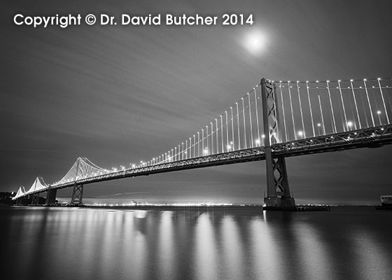 Moon Over the San Francisco Bay Bridge