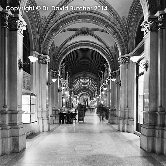 Vienna Freyung Passage at Night, square