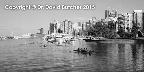 Vancouver Skyline and Rowers