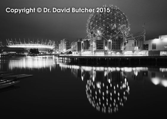 Vancouver Worlsd of Science Building at Night