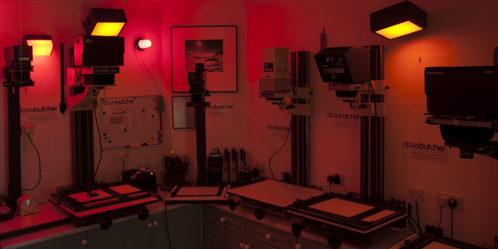 Dave Butcher Darkroom Enlargers in Safelight